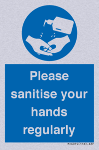 Please sanitise your hands regularly